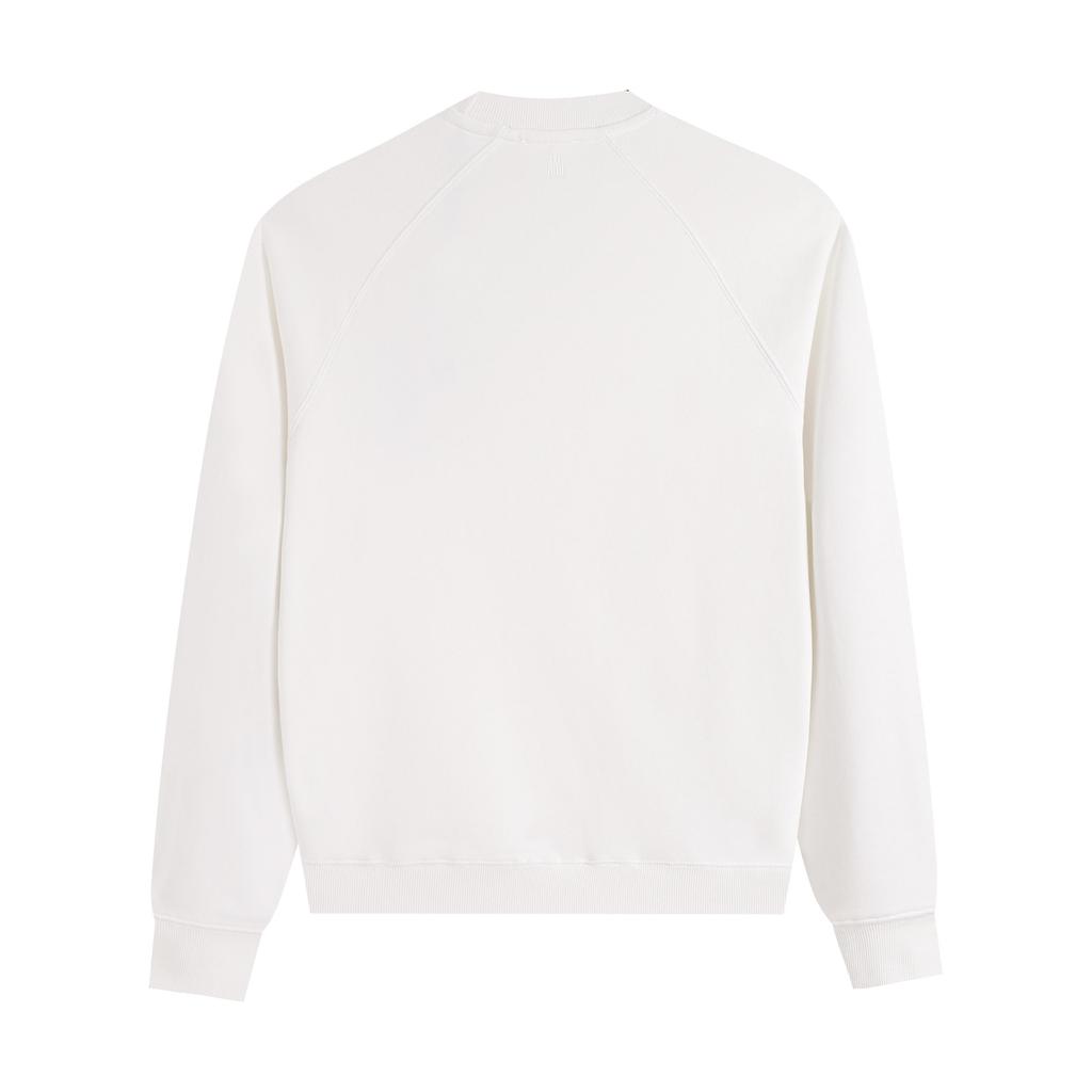 216 AMI 2025 Осень и Зима Новое Худи с Большим Логотипом Сердца из Высококачественного Хлопка с Круглым Вырезом Мужской Пуловер