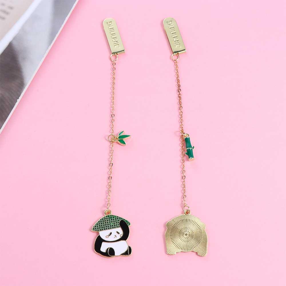 Book mark for Pages for Readers Student Panda Bookmark Panda Pendant Paper Clip Metal Bookmark