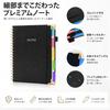 B5 Spiral 5 Horizontal Ruled Lines 300 Black Notebook, Type, Subjects, (7mm A-ruled), Pages, Leather-like Hardcover,