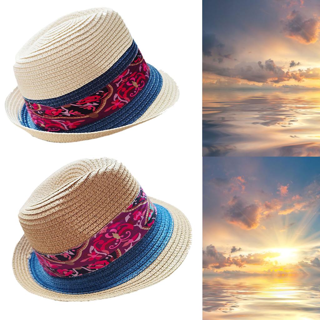 Панама для мужчин и женщин, летняя, в этническом стиле, с tie-dye, шляпа федора, модная, с широкими полями, пляжная, для защиты от солнца, для путешествий