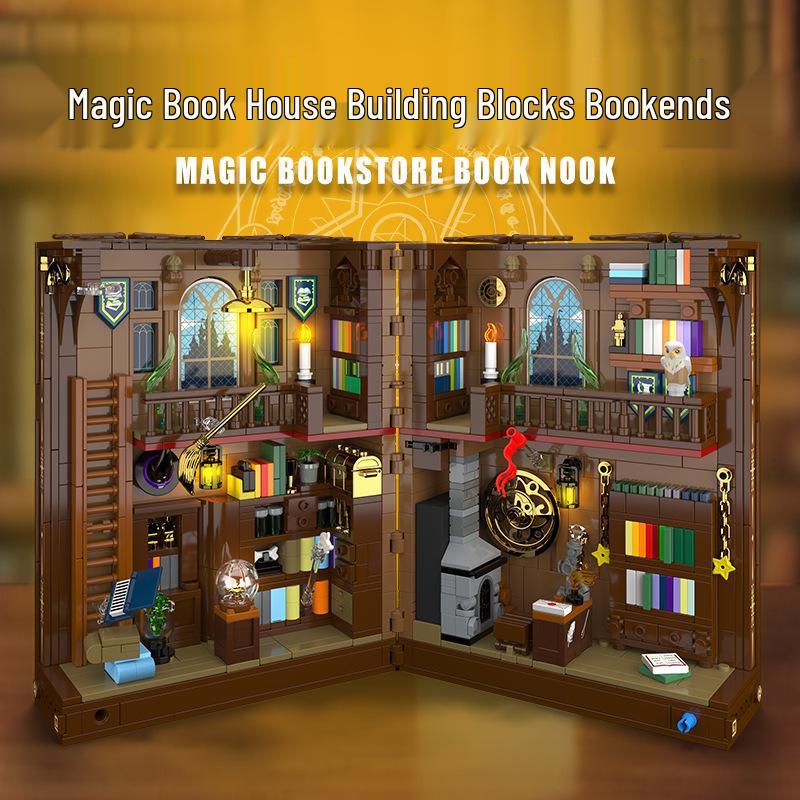 Универсальный Lego DIY Магическая книжная лавка Закладка для книг Украшение: Ручная работа, модель строительных блоков с мелкими деталями