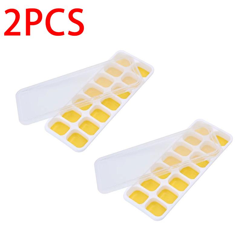 14-Grid Ice Cube Tray Silicone Ice Mold Removable Lid Diy Homemade Popsicle Freezer Bar Supplies Bjl007