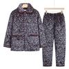 Пожилые люди осенью и зимой Теплая пижама кардиган женская бабушка плюс флис комплект из двух предметов мать зимний костюм с лацканами одежда