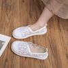 Casual Slip On Hollow Lace Breathable Shoes for Women Summer Aesthetic Designer Luxury 2025 New Light Round Toe Woman Footwear