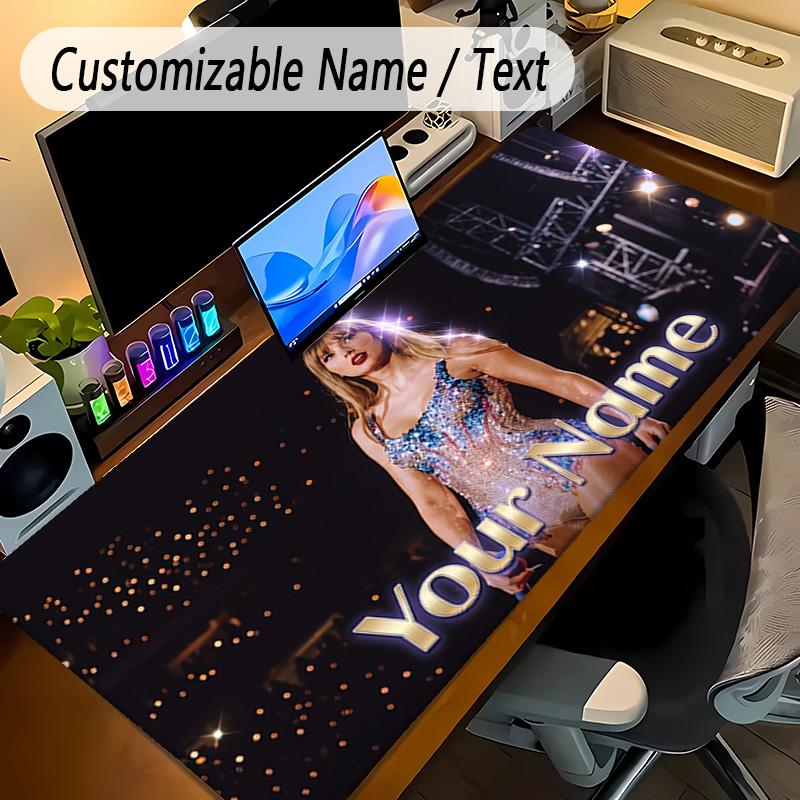 Large Mouse PadTaylor Swift Custom Name Text Personalized Desk Mat Non Slip Gaming Pad