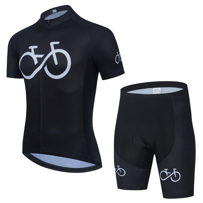 Mens Breathable Cycling Jersey Bib Shorts Set Short Sleeve Riding Outfit Road Bike MTB
