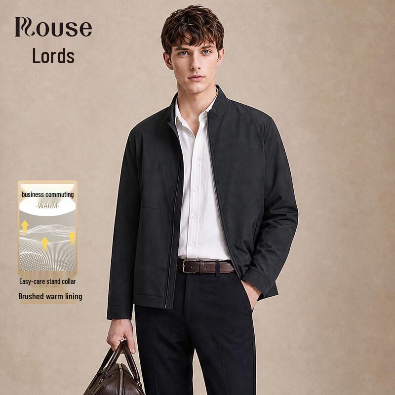 Мужская куртка LUOZI в стиле business casual с воротником-стойкой и флисовой подкладкой