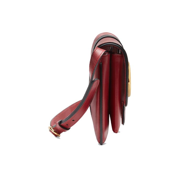 Gucci Arli Gold Logo Color Block Leather Shoulder Crossbody Bag Small Women bags Red Black 550129-0V1IG-6663