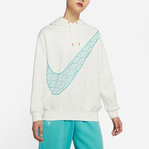Nike Женская свободная толстовка с капюшоном Белая