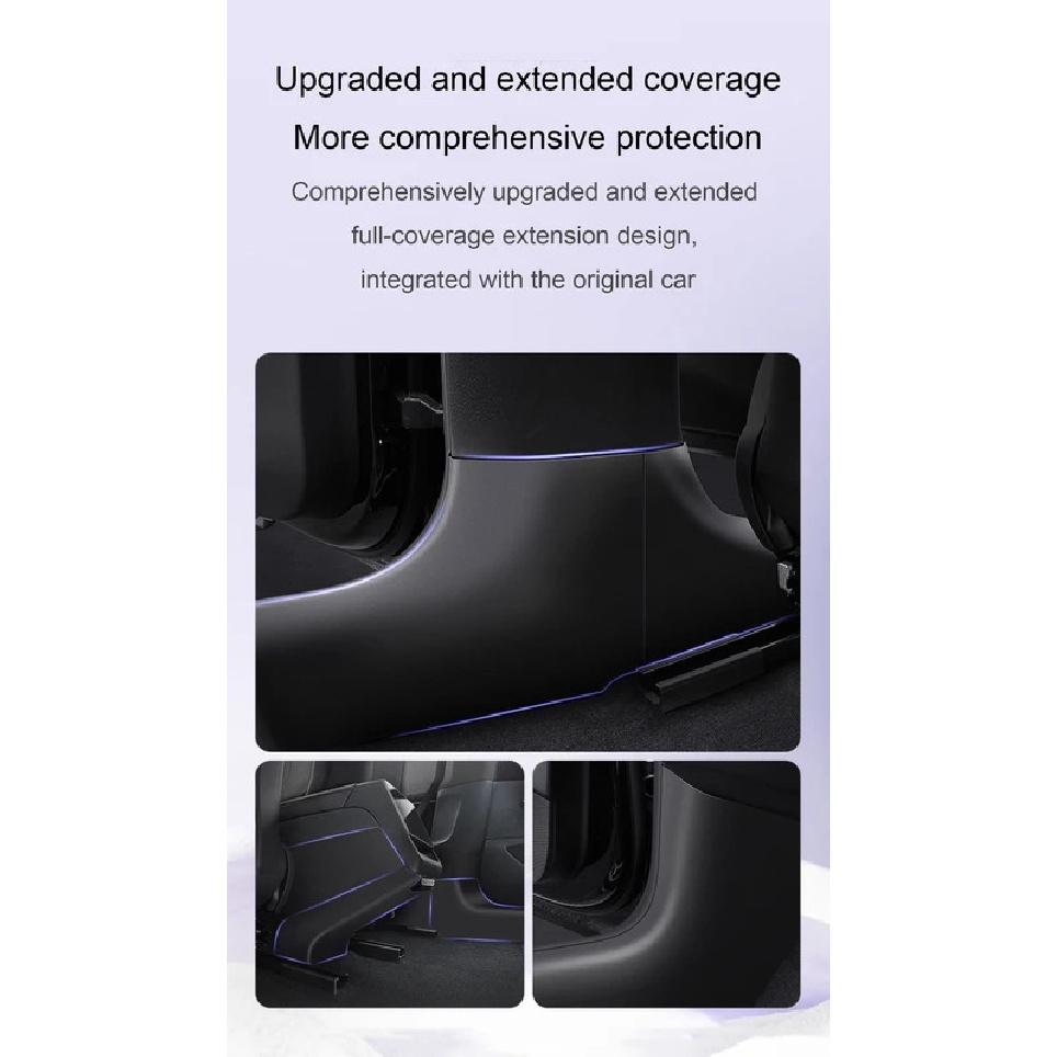 For Tesla Model 3 Highland 2024 Door Sill Strip Guard Mat Trunk Threshold Protector Side Anti-kick Pad Magic Hook Installation