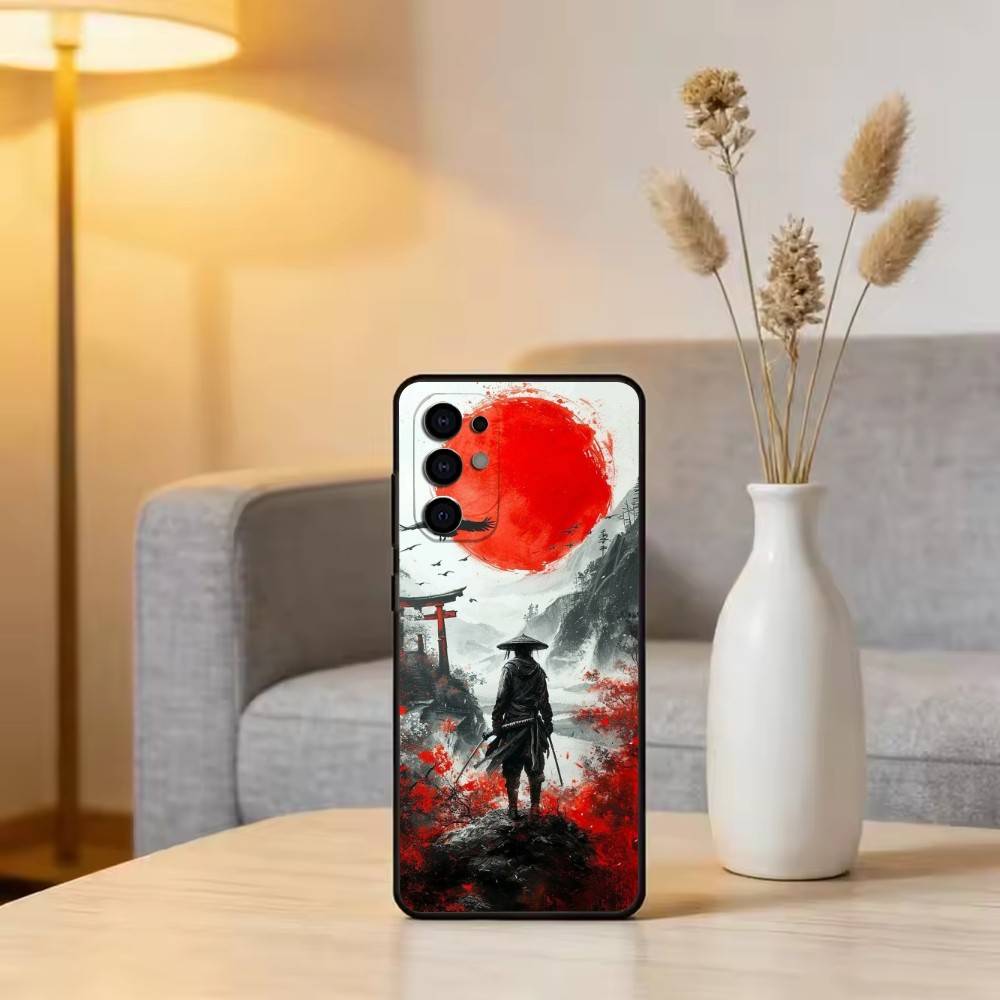 J-Japanese Bushido S-Samurai Phone Case For Samsung S25,S24,S21,S22,S23,S30,Ultra,S20,Plus,Fe,Soft Silicone Black Cover