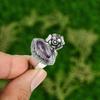 Gift For Her Natural African Amethyst Promise Flower Ring Size 8.75 925 Silver