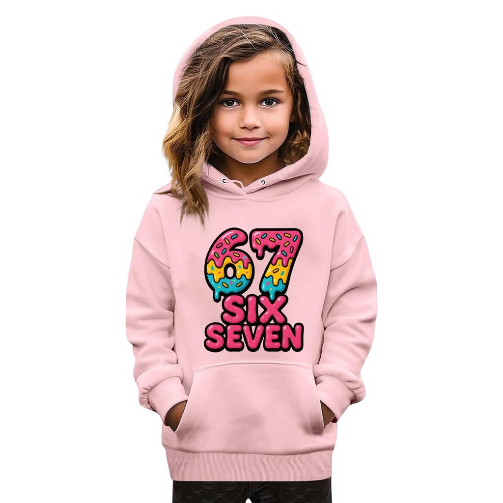 Kids' Fashion Printed Pullover Casual Long-Sleeve Crewneck Hoodie Top
