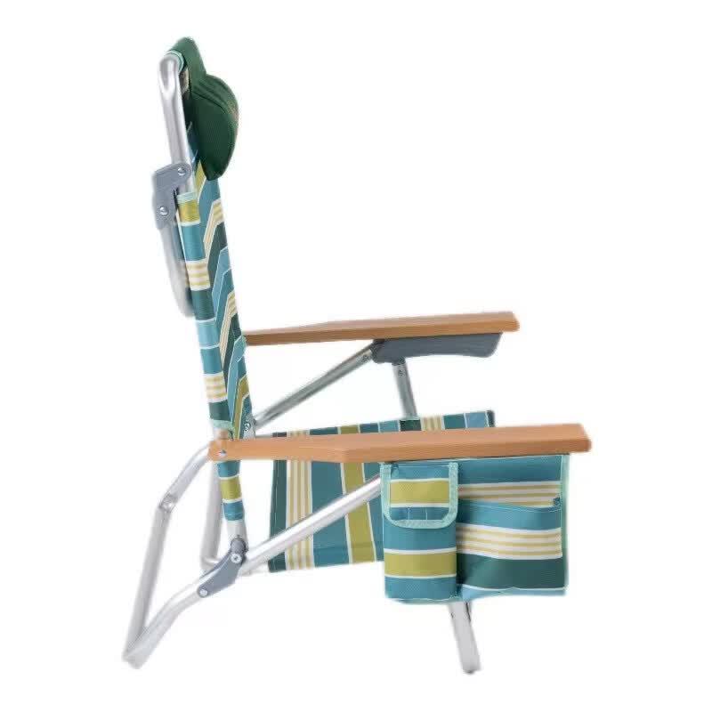 OIMG Foldable Striped Beach Chair