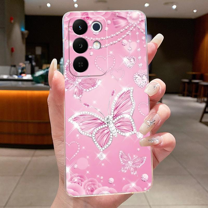 Чехол для Realme C85 Pro 2025 Прозрачный Модный Цветок Бабочка Мягкий ТПУ Силикон Чехол для Телефона для RealmeC85 Pro 4G RMX5555