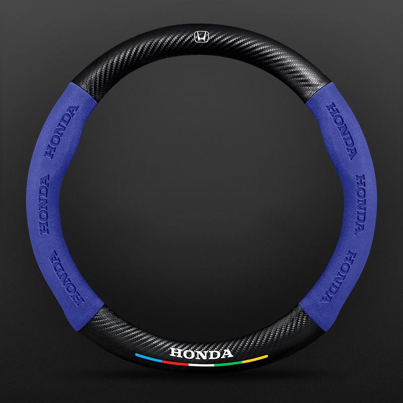 JBH4 Car Carbon Fiber Leather Steering Wheel Cover For Honda Civic Fk7 Fit Fk2 Mugen Fk8 Type R Accord CRV 5th City CRZ CRX Jazz HRV