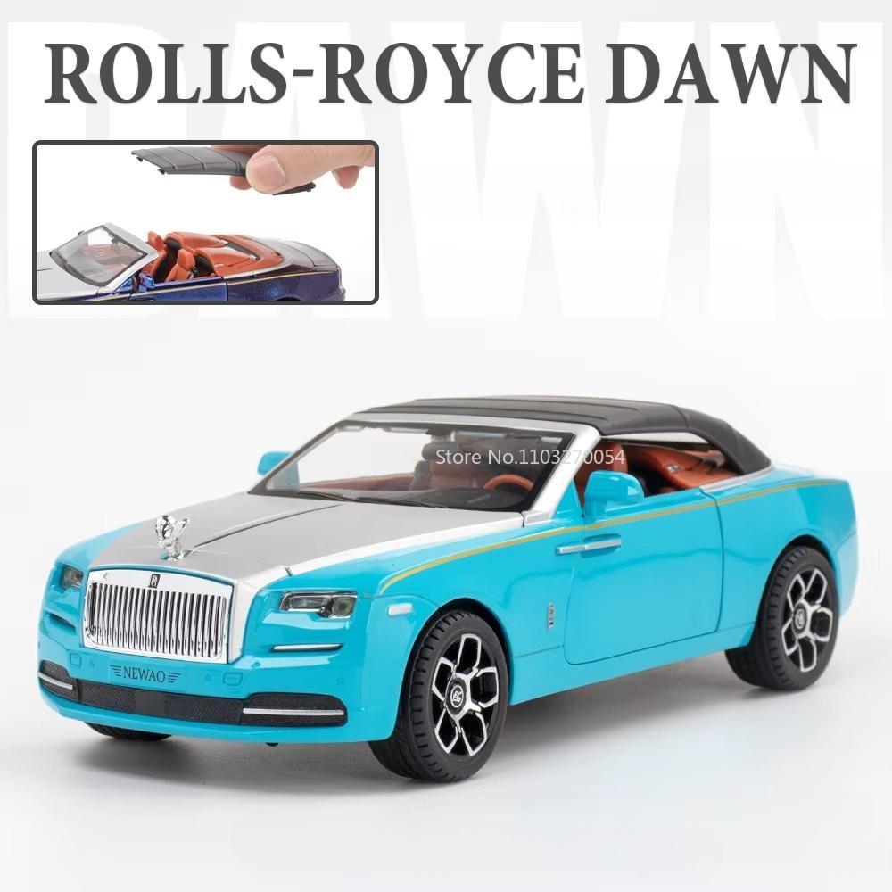 1:24 Rolls Royce Dawn Phantom Car Model Toy Simulation Convertible Sports Cars Sound Light Pull Back Models Collectible Item