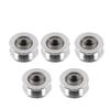 5pcs Aluminum 2GT Belt Timing Pulley 3D Printer Accessory (W6mm, 20T, Bore 5, Toothless)