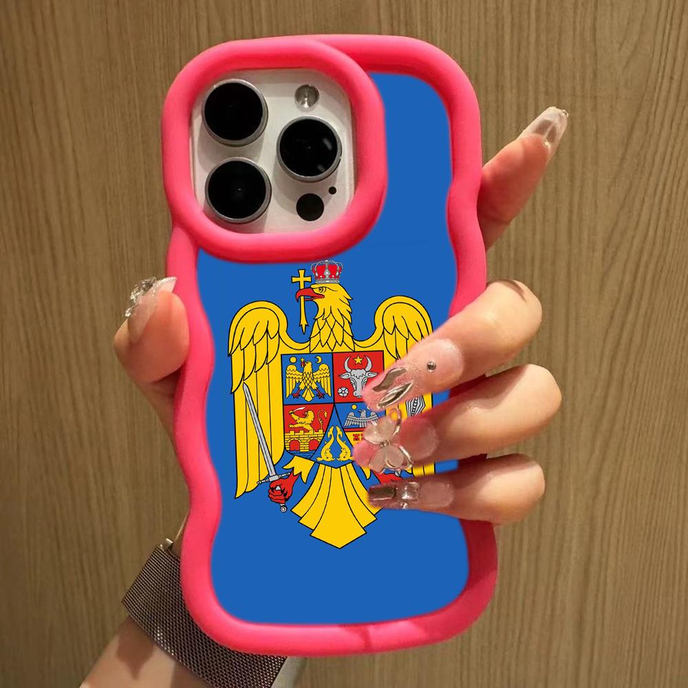 Ae94 Республика Молдова Флаг защитные чехлы для телефонов Samsung S24 Plus S23 Ultra A14 A55 A06 Honor X9b Motorola OnePlus Big Wave TPU задняя крышка