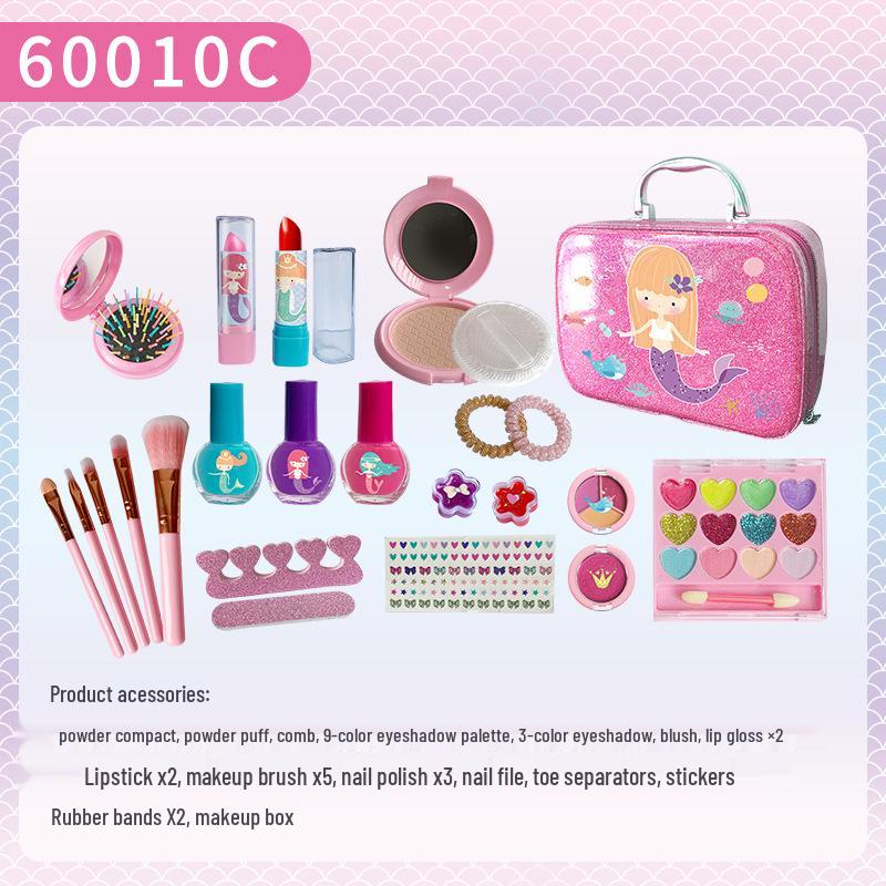 Mermaid Princess Children's Makeup Toy Set: Lipstick & Eyeshadow