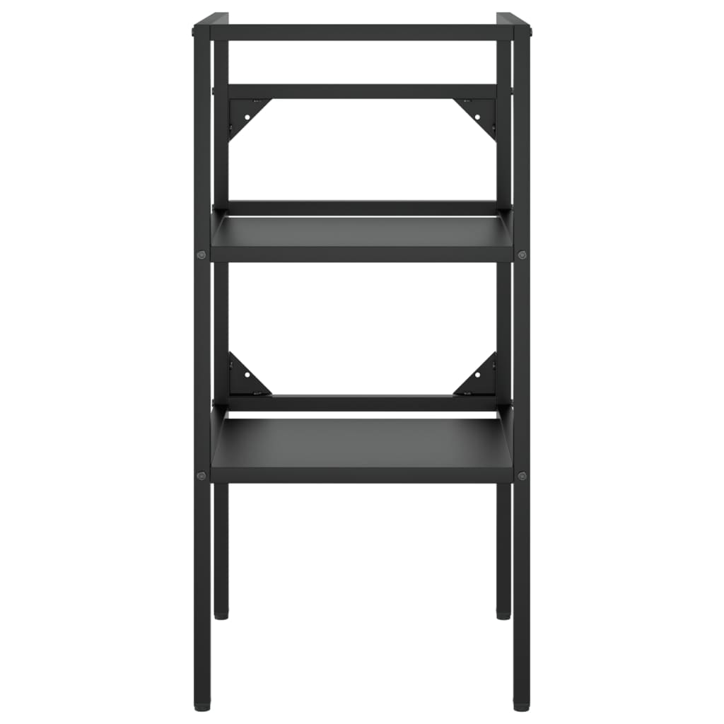 Bathroom Washbasin Stand with Sink Black Iron