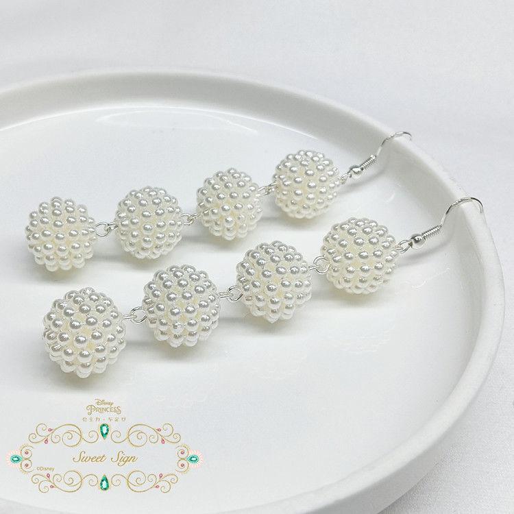 S925 Tremella Hook Gypsy Spherical Pearl Earrings Earrings Dongdaemun Popular Flower Earrings Women's Versatile