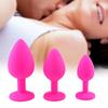 Anal Plug Adult Toy Waterproof 3 Rhinestone Design Plug Colors Anal Sex Toy Couples