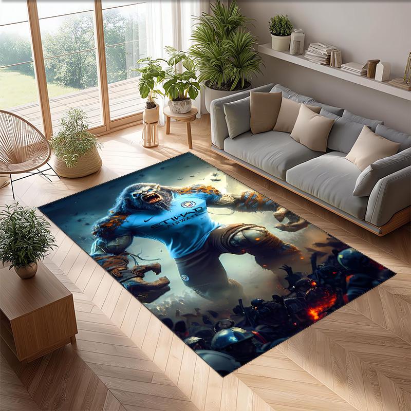 MARIO Printed Flannel Area Rug Non Slip Soft Polyester Floor Carpet Indoor Decor Mat for Bedroom Living Room Sofa