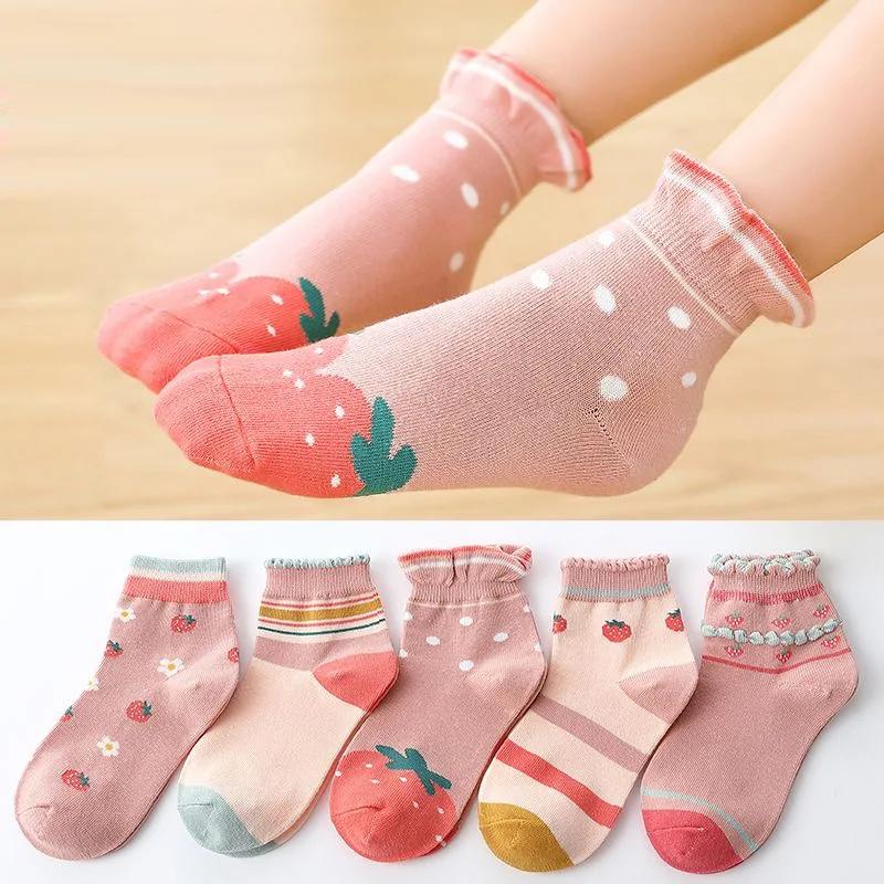 5 пар хлопковых носков для малышей, мягкие короткие носки с мультяшным рисунком для новорожденных, малышей, детей, мальчиков, девочек, возраст 0-10 лет, милые спортивные носки на щиколотку