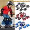 7Pcs Bicycle Sport Protective Gear Set Adjustable Kids Safety Skating Helmet Pad Set 48-55cm for Skateboard/Bike/Skating/Cycling