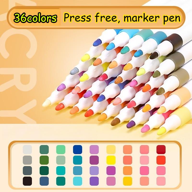 12/24/36 цветов Акриловая краска Маркировочная Непрозрачная Водостойкая, Искусство DIY Живопись, Использование художником, Штабелируемая Маркировка