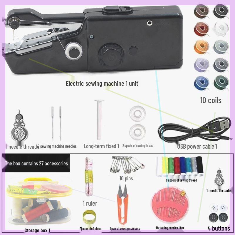 Импортная ручная многофункциональная мини-электрическая швейная машина