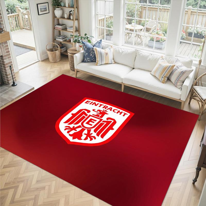 Eintracht Frankfurt Football Design Crystal Velvet Carpet Cozy Non?Slip Printed Rug For Bedroom Living Room Entrance