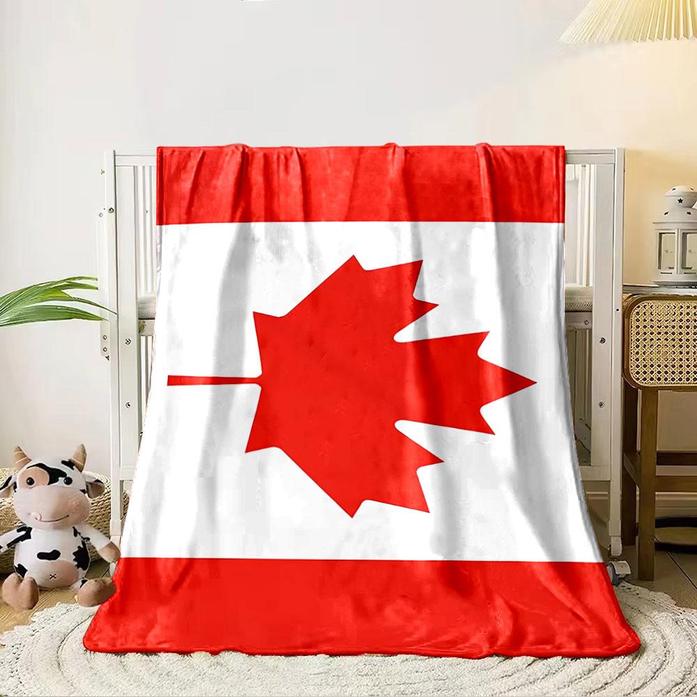Canadian Flag Maple Leaf Blanket for all seasons blanket lunch break throw gift