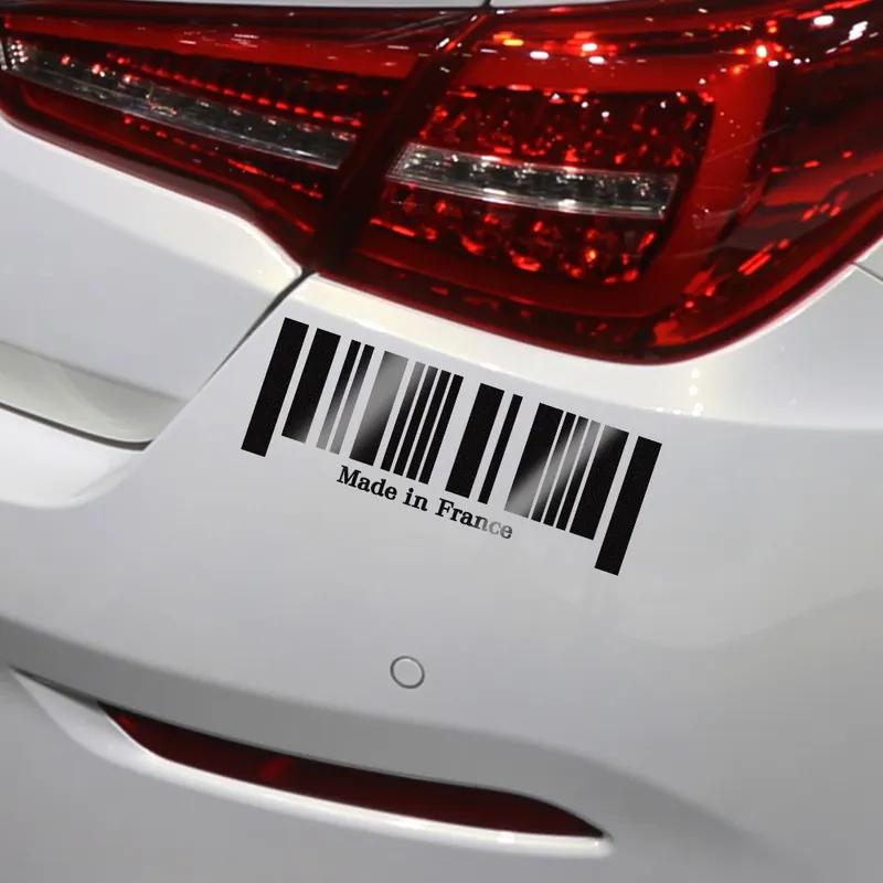 Made in France Flag Bar Code Car Stickers PVC Decal For Mini Cooper R55 R56 F54 F56 Nissan Navara NP300 Qashqai Juke Universal