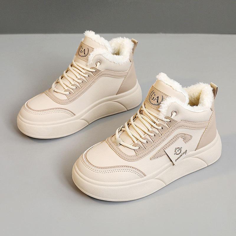 Новые осенне-зимние теплые хлопковые туфли женские туфли кеды бархатные студенческие износостойкая толстая подошва колледж стиль удобные