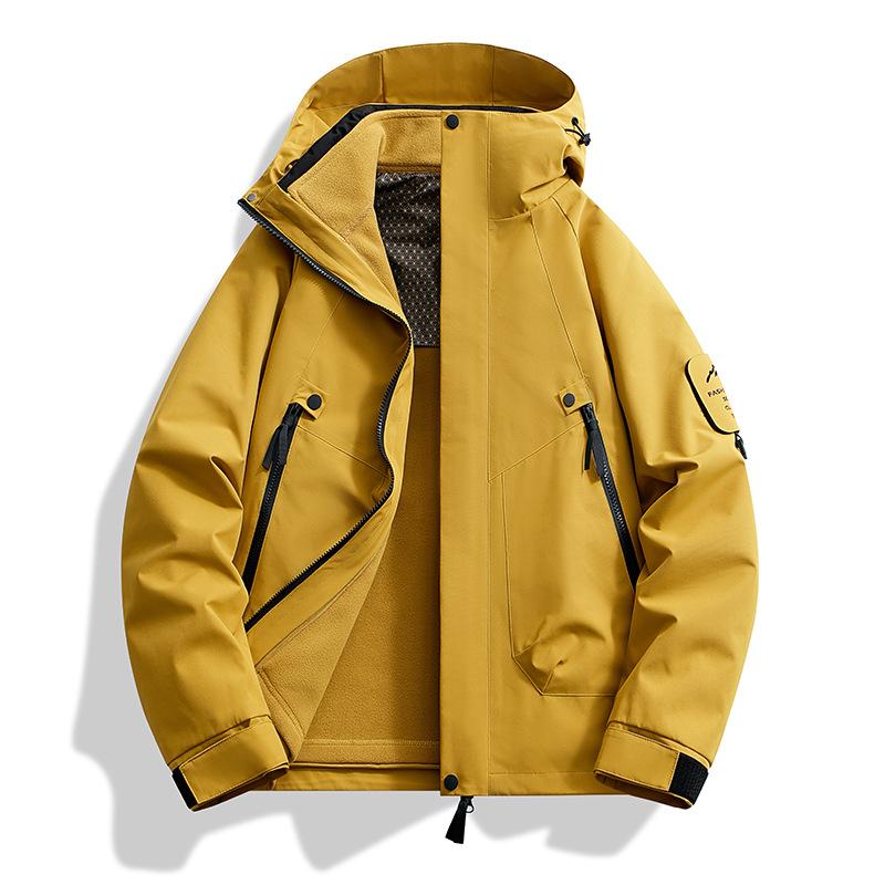 Осенне-зимняя графеновая черная золотая куртка три в одном, флисовая куртка для двоих, подкладка, альпинистский костюм, комплект из двух предметов