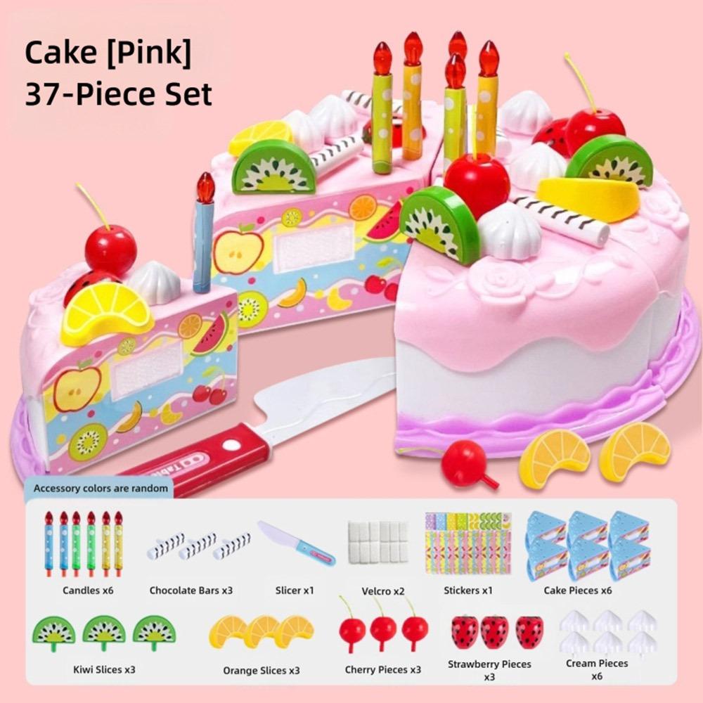 37/38PCS Multicolor Birthday Cake Cutting Toys Playing Role Game Kitchen Toy Gift