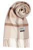 NWCH60L Organic Cashmere Wool Tartan Check Wave Large Stole Cashmere WOOL Stole Plain Unisex Check [GILDARA] 10% 90% Men's Women's (Beige (CH06))