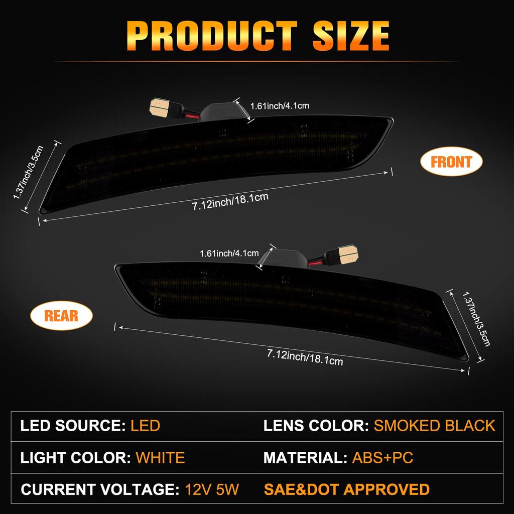 GemPro LED Side Markers for Toyota Land Cruiser 80 Sequential Turn Cornering Smoked Lenses Series, Signals, Lamps,