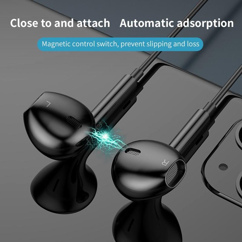 Bluetooth наушники с шейным ремешком, стерео беспроводные наушники-вкладыши, магнитные спортивные наушники с микрофоном для смартфона