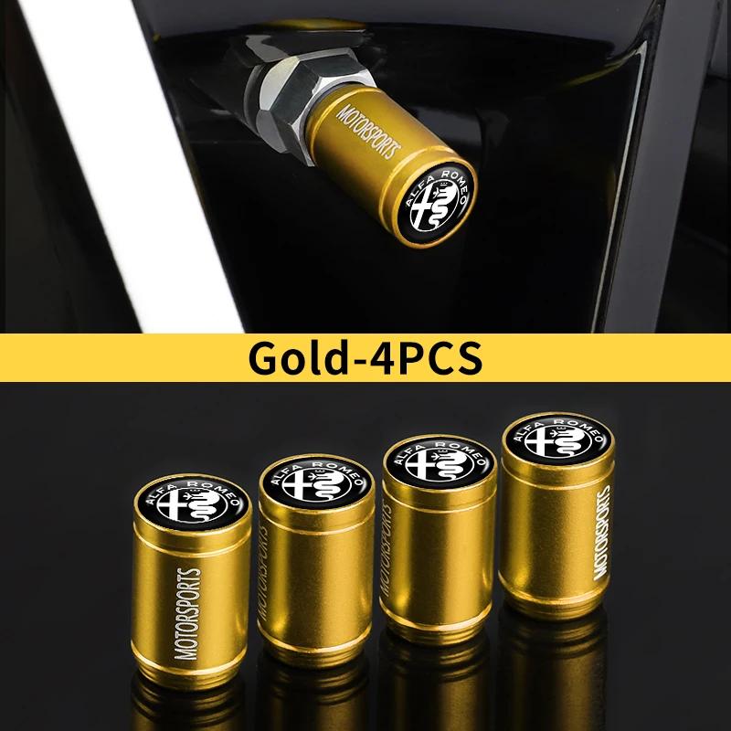 Car Stickers For Alfa Romeo 4PCS Car Wheel Tire Valve Caps Tyre Rim Stem Dustproof Covers For Alfa Romeo 159 Giulietta Giulia 14