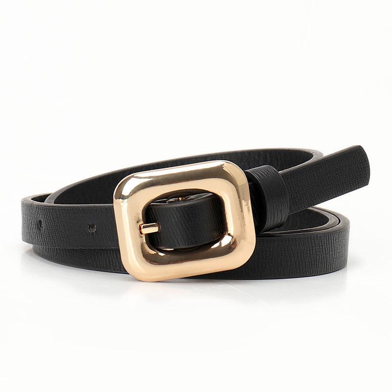 Simple Alloy Square Buckle Women'S Belt, Dress Jeans, High-End Thin Belt Women