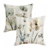 New Modern Simple Ink Painting Floral Linen Head Cover Plant Sofa Pillow Cover Nap Pillow Cover