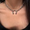 Fashionable Nose Clip Pendant Stainless Steel Necklace Nightclub Sexy Geometric Nose Clip Collarbone Necklace For Women