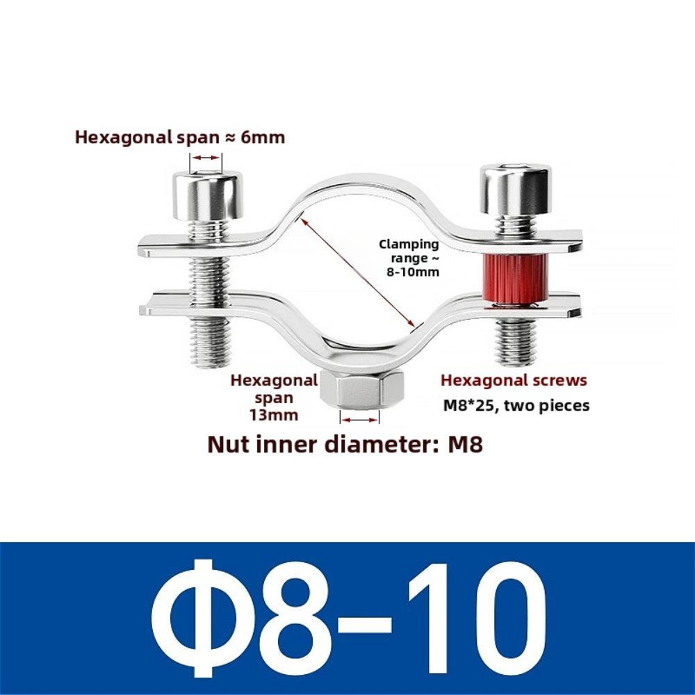 1Pcs 304 Stainless Steel Stainless Steel Pipe Bracket OD 8-325mm Pipe Clamp for Water Pipe