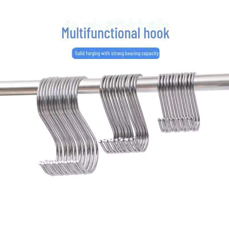 Многофункциональный крючок S-типа из нержавеющей стали для бекона, одежды, использования в общежитии и домашнем хозяйстве