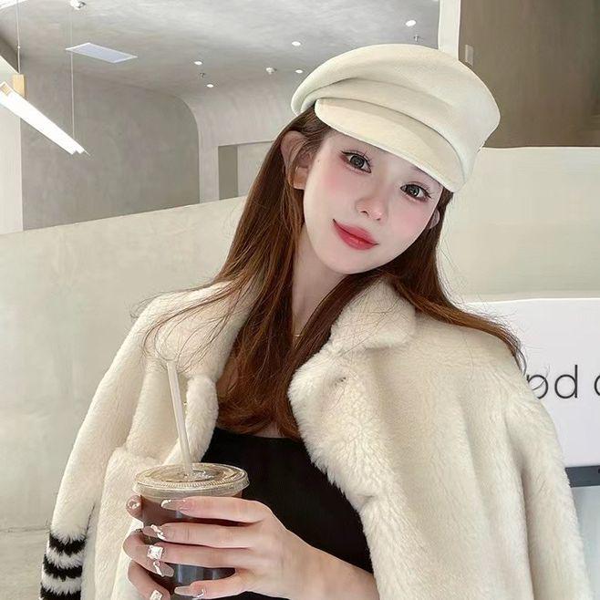 Шерстяной берет Newsboy в корейском стиле - восьмиугольная кепка осень/зима