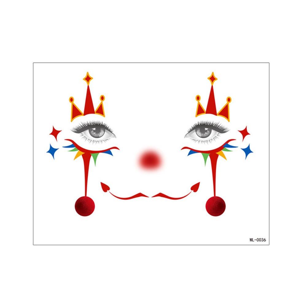 Make Up Circus Clown Temporary Tattoo Face Art Little Witch Face Sticker Party