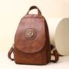 Solid Color Luxury Women Leather Backpacks For Girls Casual Daypack Black Vintage Backpack School Bags For Students